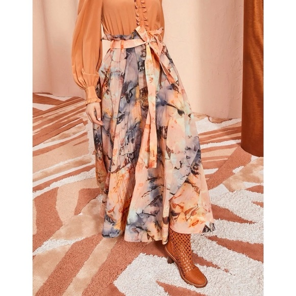 NWT Ulla Johnson Maxi Pleated Fayette Paper-Bag Skirt - Picture 4 of 8